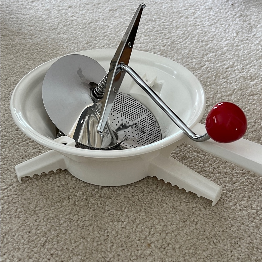 Manual Food Mill with Stainless Steel Components -Gently Used